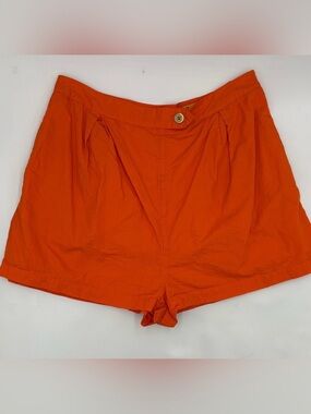 Maeve by Anthropology Orange Pleated Poplin Shorts